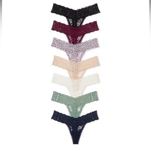 🎉Victoria's Secret LACE THONG PANTIES 7-PACK S/P/CH/170-68A✨